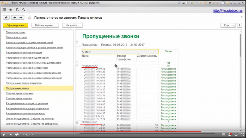 Общий отчет по пропущенным звонкам за период. Как проанализировать сколько звонков теряется? Куда деваются клиенты? Модуль Отчеты по звонкам.